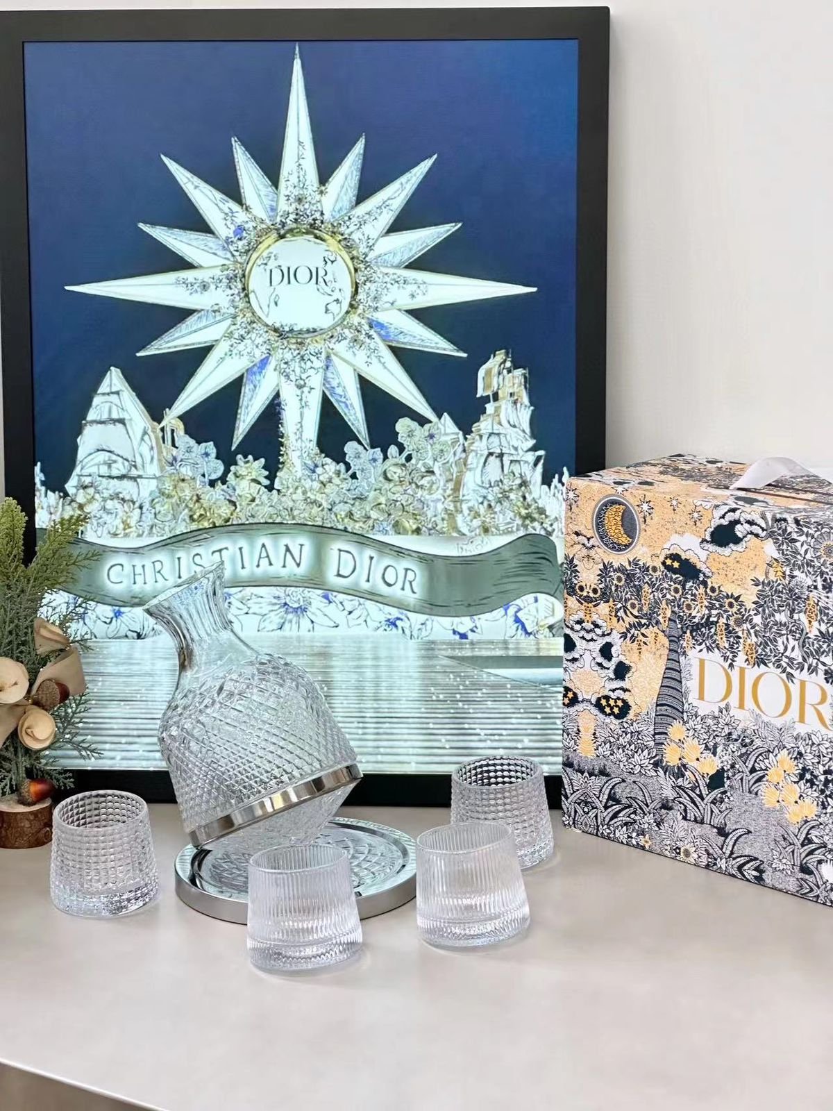 revolving jug and four glasses - Image 2 of 2